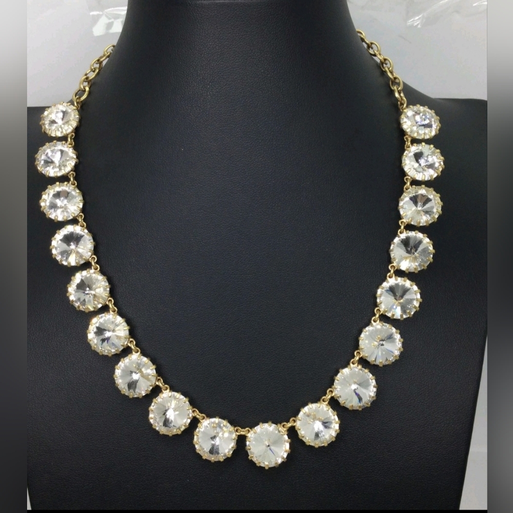 J Crew Goldtone Brulee Rhinestone Necklace